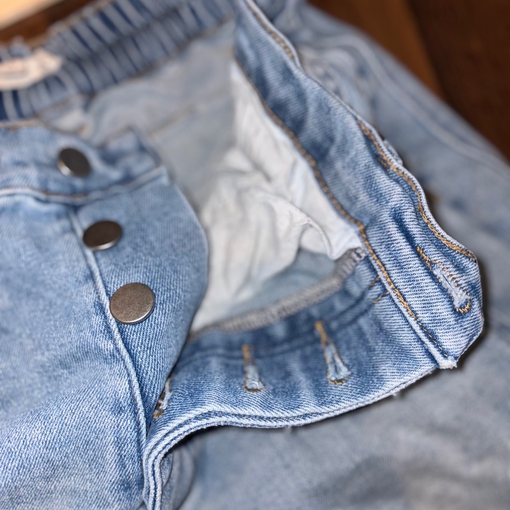 Blue Velvet Womens Light Wash Wide Leg Barrel Horseshoe Jeans Size S Button Fly - Picture 3 of 9